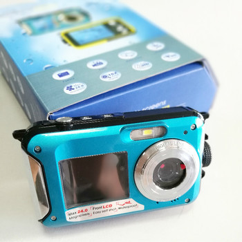 工廠直銷雙屏防水數(shù)碼相機 2400萬微距高清水下攝影機，支持一件代發(fā)及攝影攝像服務